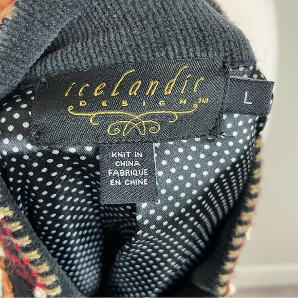 Islandic Design Black Embellished Zip Sweater Jacket Lg - Picture 7 of 8